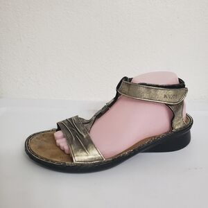 #NAOT Cymbal Metallic Gladiator Ankle Strap Flat Leather Sandals